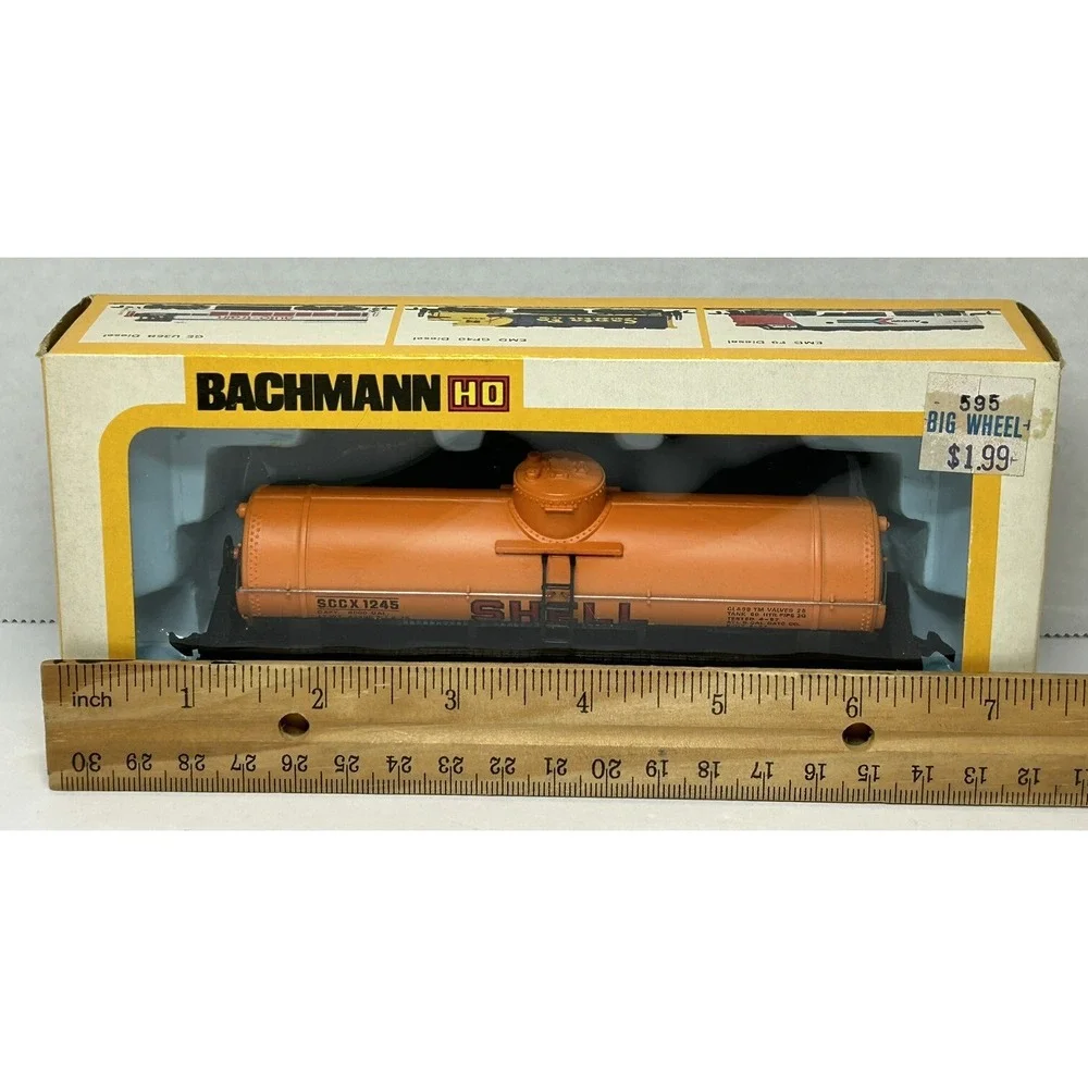 Bachman HO Scale Shell Oil 3 Dome Tank‎ Car SCCX 1245 EUC Model RR